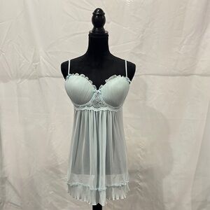 In Bloom Soft Blue Sheer Chemise